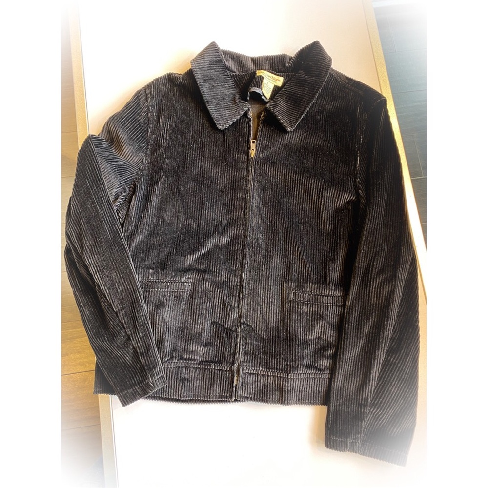 Black zip up corduroy jacket from